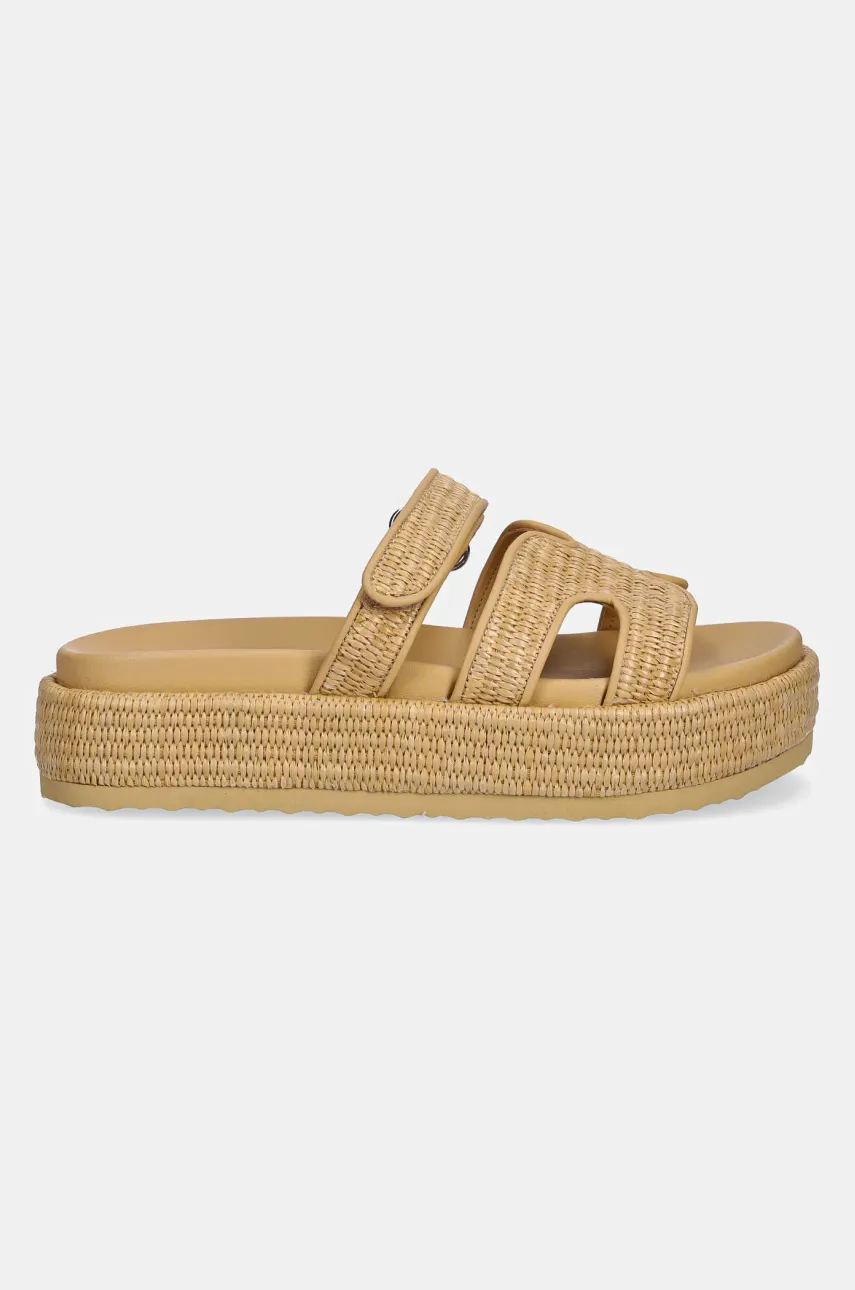 Шлепанцы Steve Madden Bigmissile женские цвет бежевый на платформе SM11003773 Шлепанцы Steve Madden Bigmissile женские цвет бежевый на платформе SM11003773