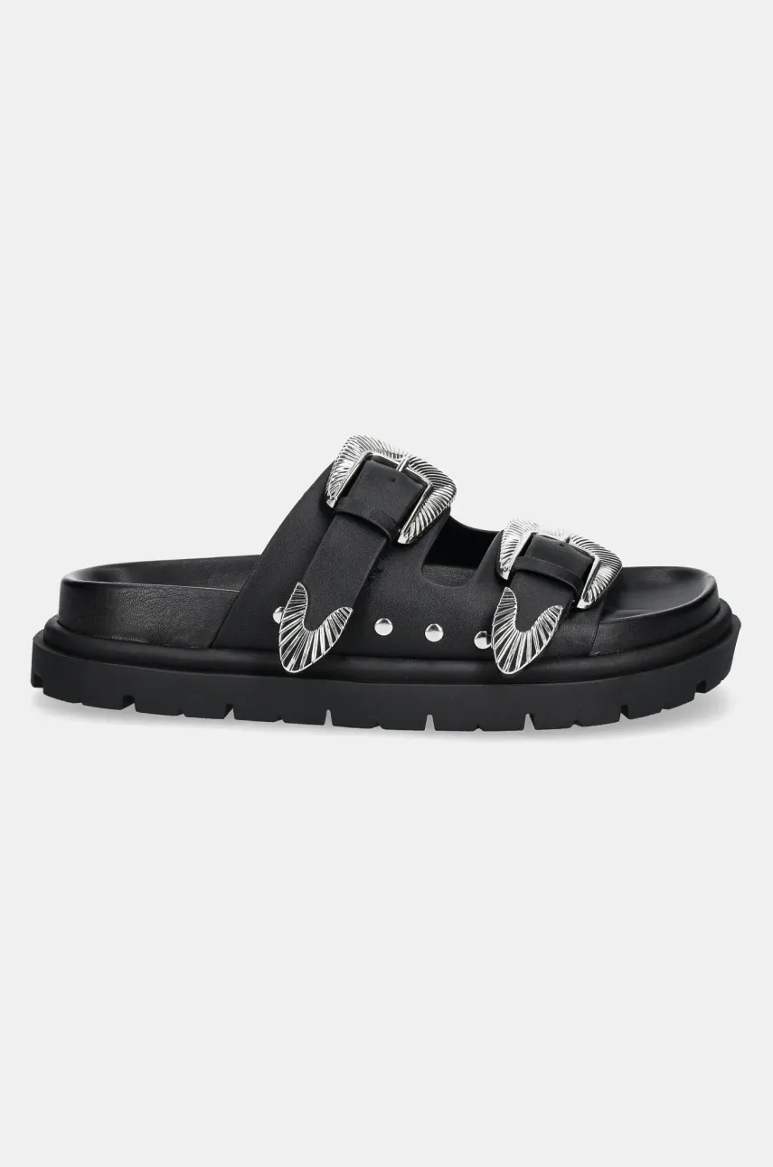 Кожаные шлепанцы Steve Madden Outcast женские цвет чёрный SM11003703 Кожаные шлепанцы Steve Madden Outcast женские цвет чёрный SM11003703