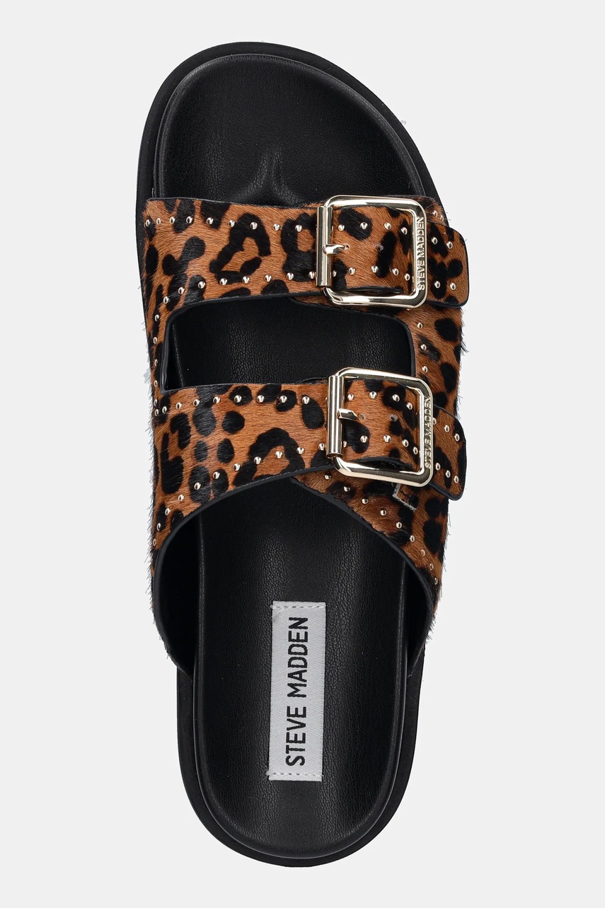 Δερμάτινες παντόφλες Steve Madden Freelance-L γυναικείες, χρώμα: καφέ, SM11003597 φωτογραφία