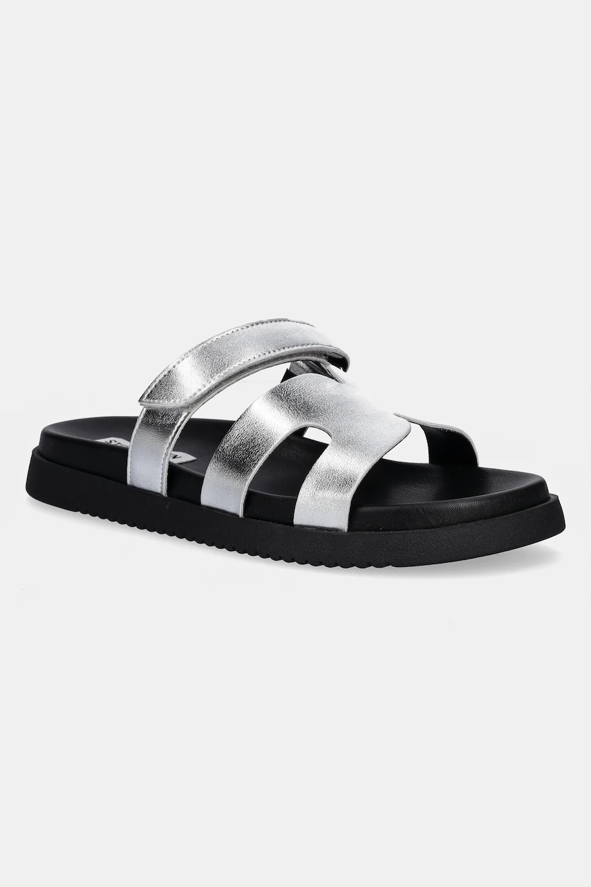 Steve Madden șlapi de piele Missile femei, culoarea argintiu, SM11003028