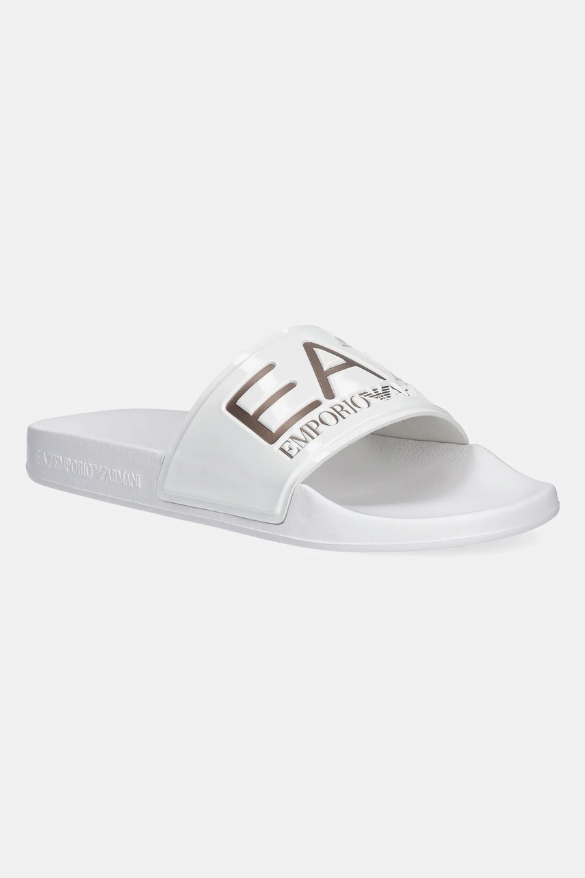 Levně Pantofle EA7 Emporio Armani dámské, bílá barva, AF15118.7X000108
