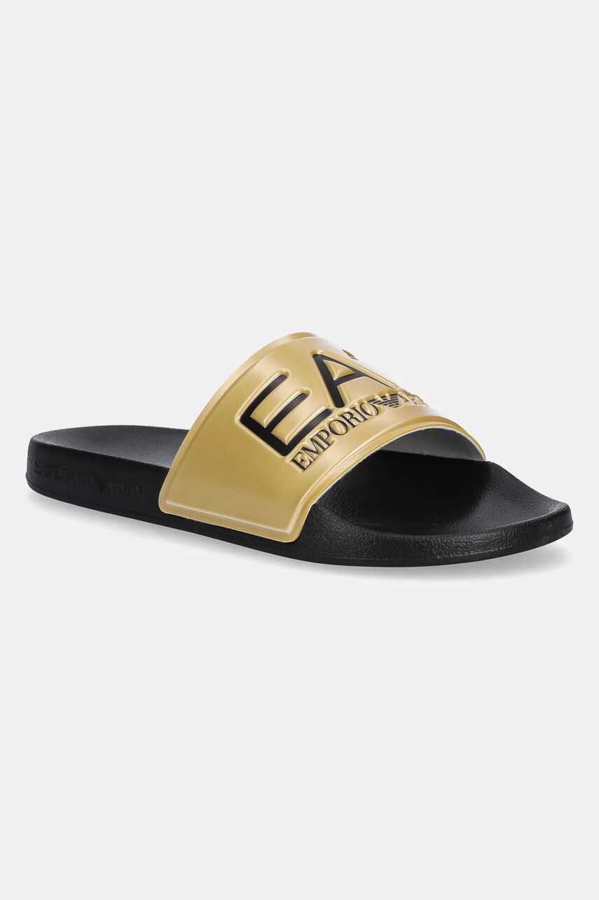EA7 Emporio Armani papuci femei, culoarea galben, AF15118.7X000108