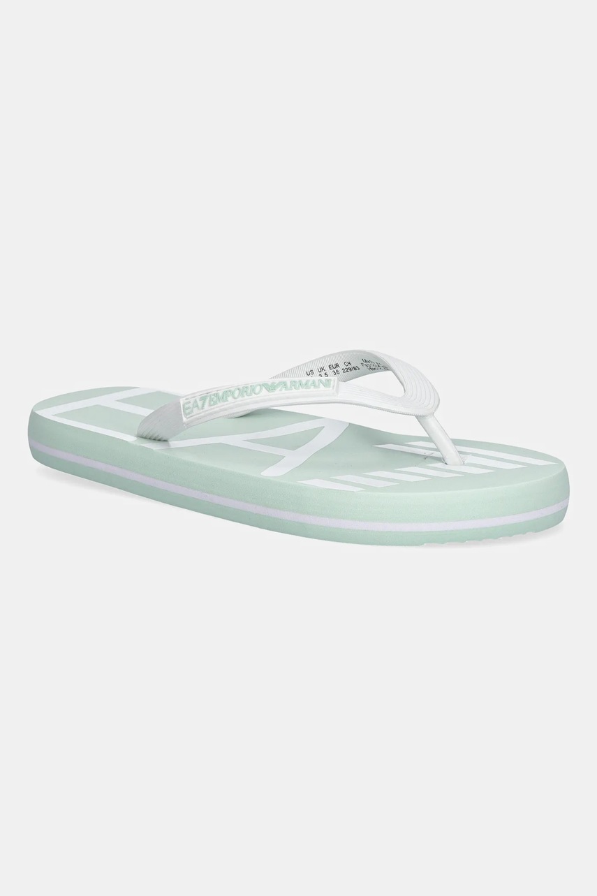 EA7 Emporio Armani papuci culoarea verde, cu toc plat, XK196.XCQ004