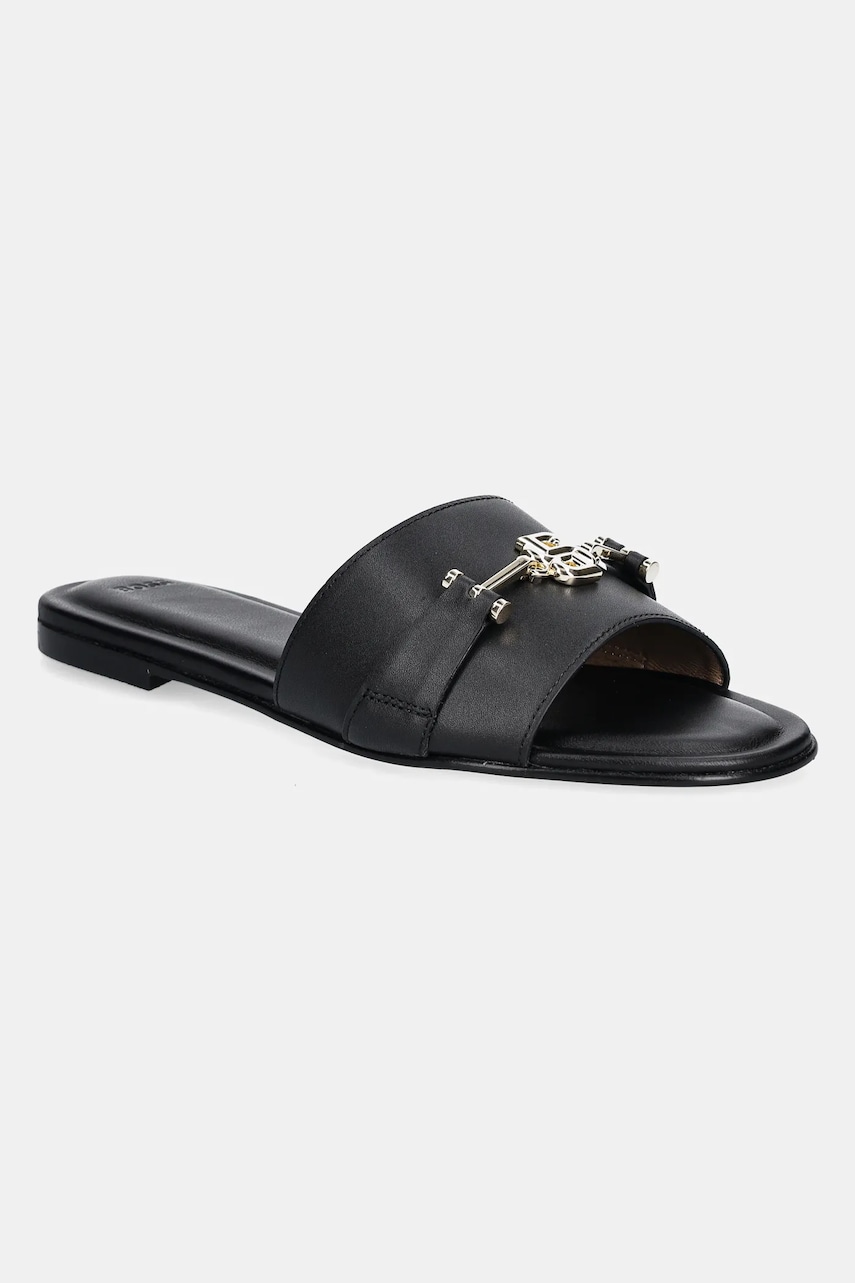 BOSS slapi de piele Emberlyn femei, culoarea negru, 50542219