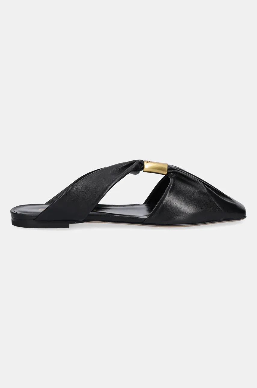 Кожаные шлепанцы Emporio Armani женские цвет чёрный X3R036 XF271 00002 Кожаные шлепанцы Emporio Armani женские цвет чёрный X3R036 XF271 00002