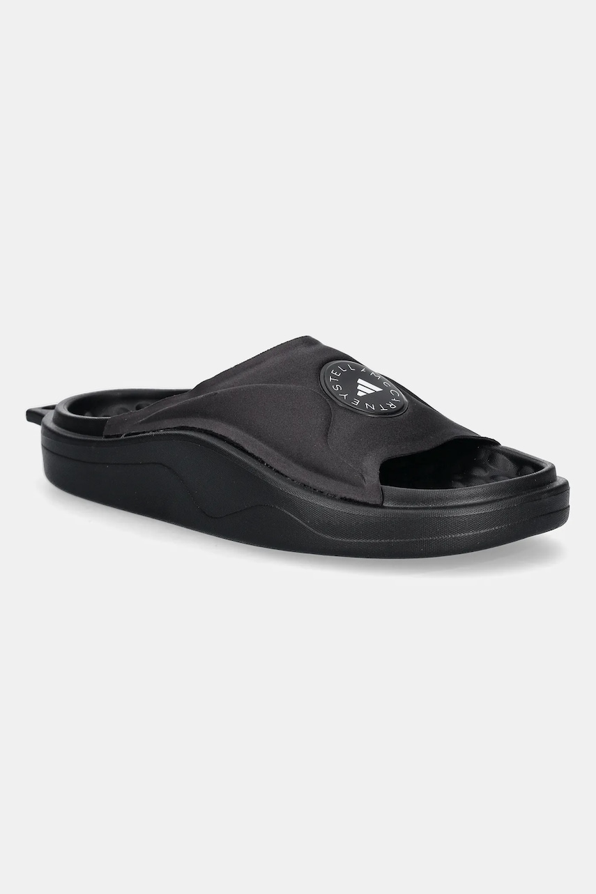 adidas by Stella McCartney papuci Slide femei, culoarea negru, JS0265