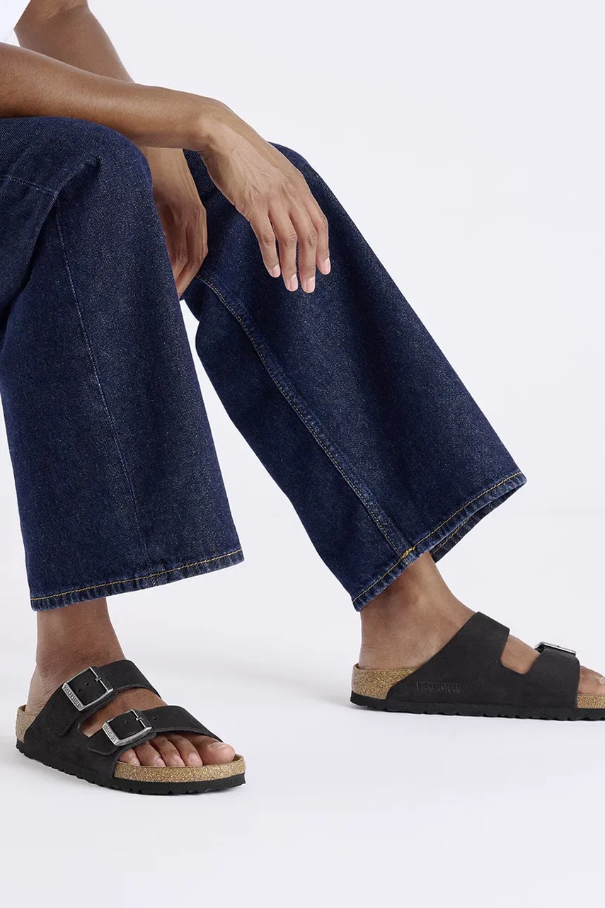 Nubuck παντόφλες Birkenstock Arizona SFB χρώμα: μαύρο, 1019035 φωτογραφία