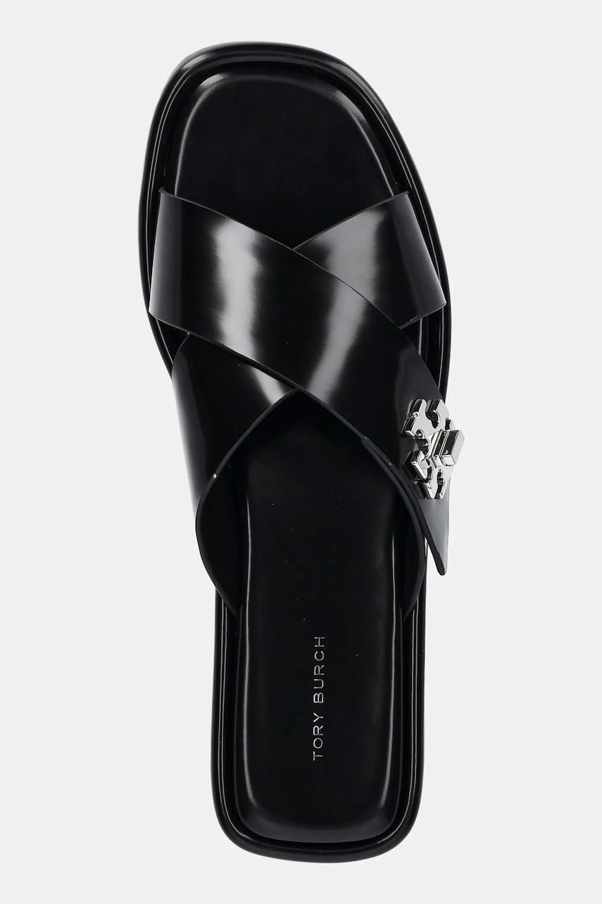 Kožené šľapky Tory Burch T Lock Cross Band Slide
