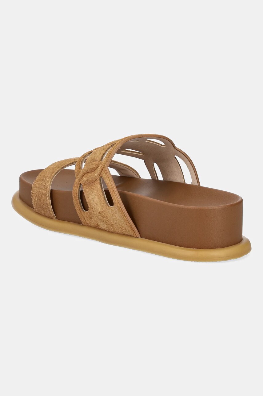 Liu Jo papucs velúrból LOREN 06 barna, női, platformos, SA5125PX002S1853 termék 2. képe