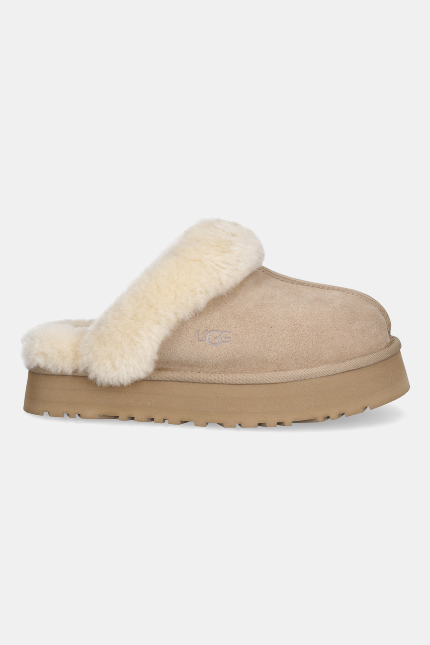 Замшевые тапочки UGG Disquette цвет бежевый 1122550-SAN