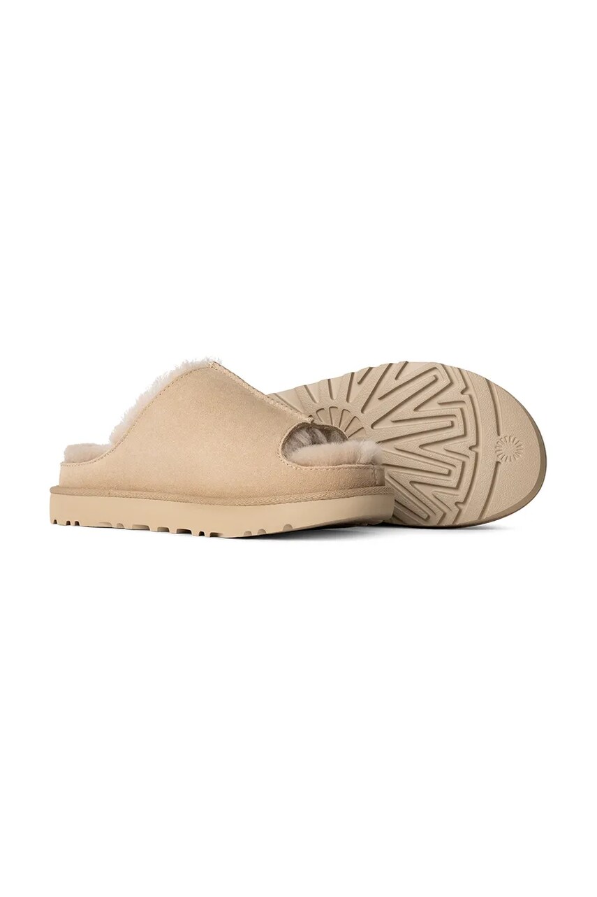 UGG papucs velúrból Greenport Slide bézs, női, platformos, 1167610-SAN termék 2. képe
