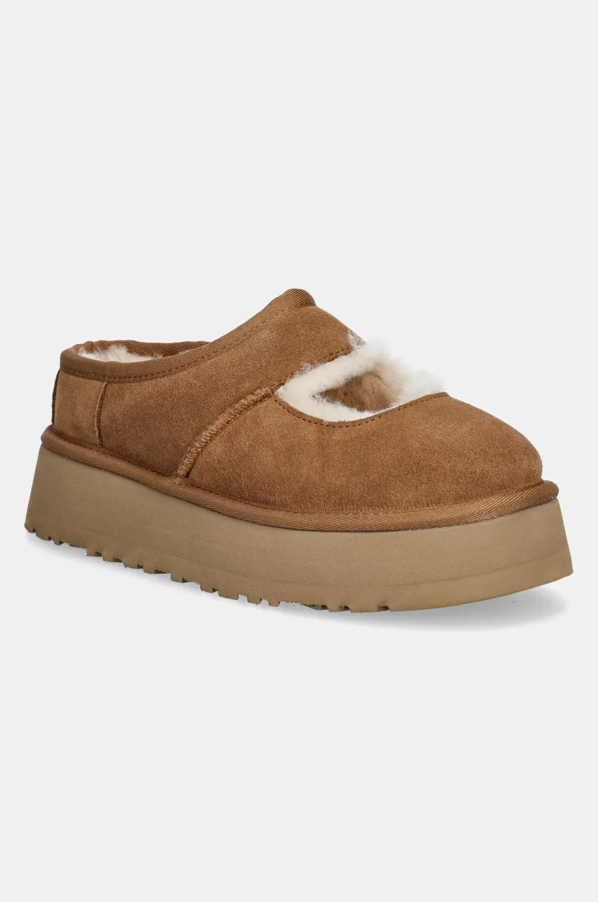 Semišové papuče UGG Bea Mary Jane hnědá barva, 1167612-CHE
