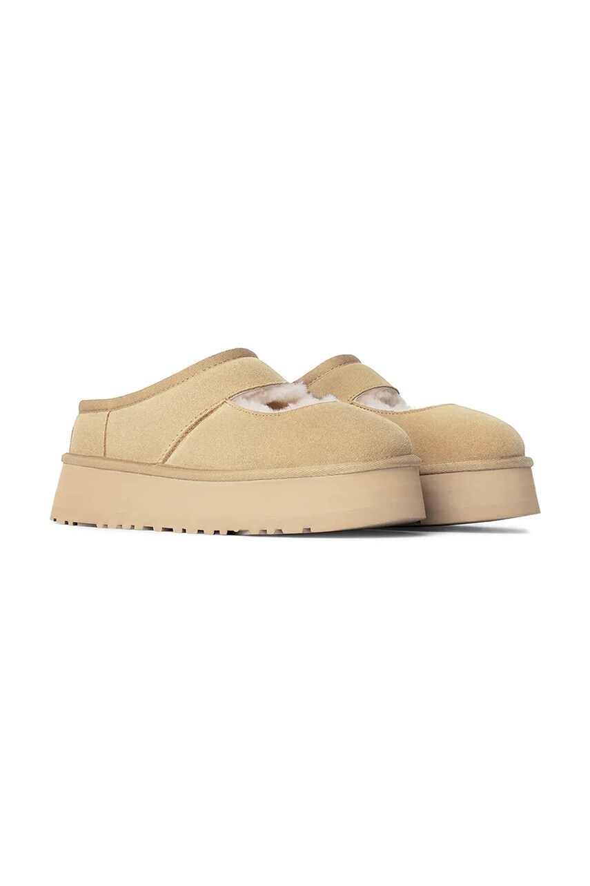 Замшевые тапочки UGG Bea Mary Jane цвет бежевый 1167612-MDSD Замшевые тапочки UGG Bea Mary Jane цвет бежевый 1167612-MDSD