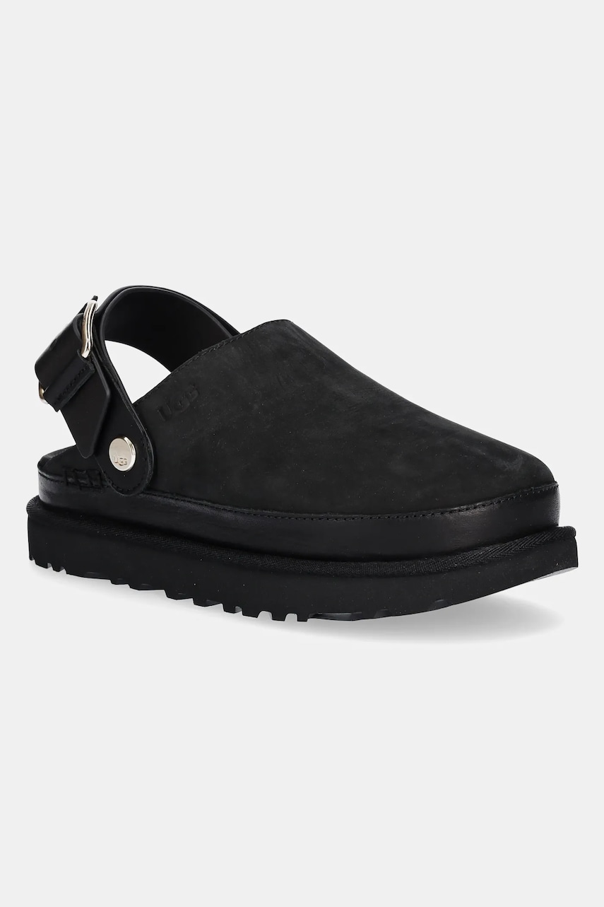 UGG papuci Goldenstar Villa Clog femei, culoarea negru, cu platforma, 1169590-BLK