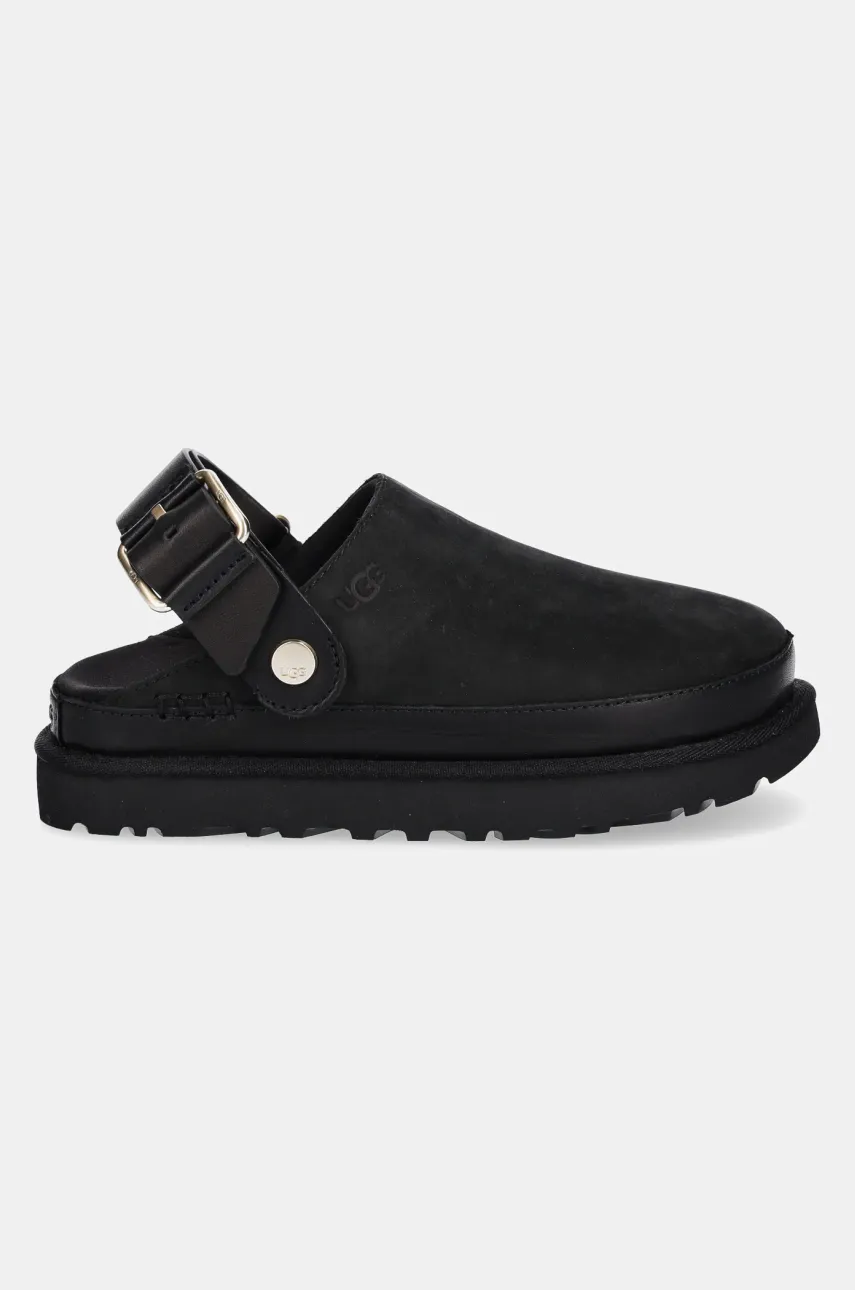 Шлепанцы UGG Goldenstar Villa Clog женские цвет чёрный на платформе 1169590-BLK Шлепанцы UGG Goldenstar Villa Clog женские цвет чёрный на платформе 1169590-BLK