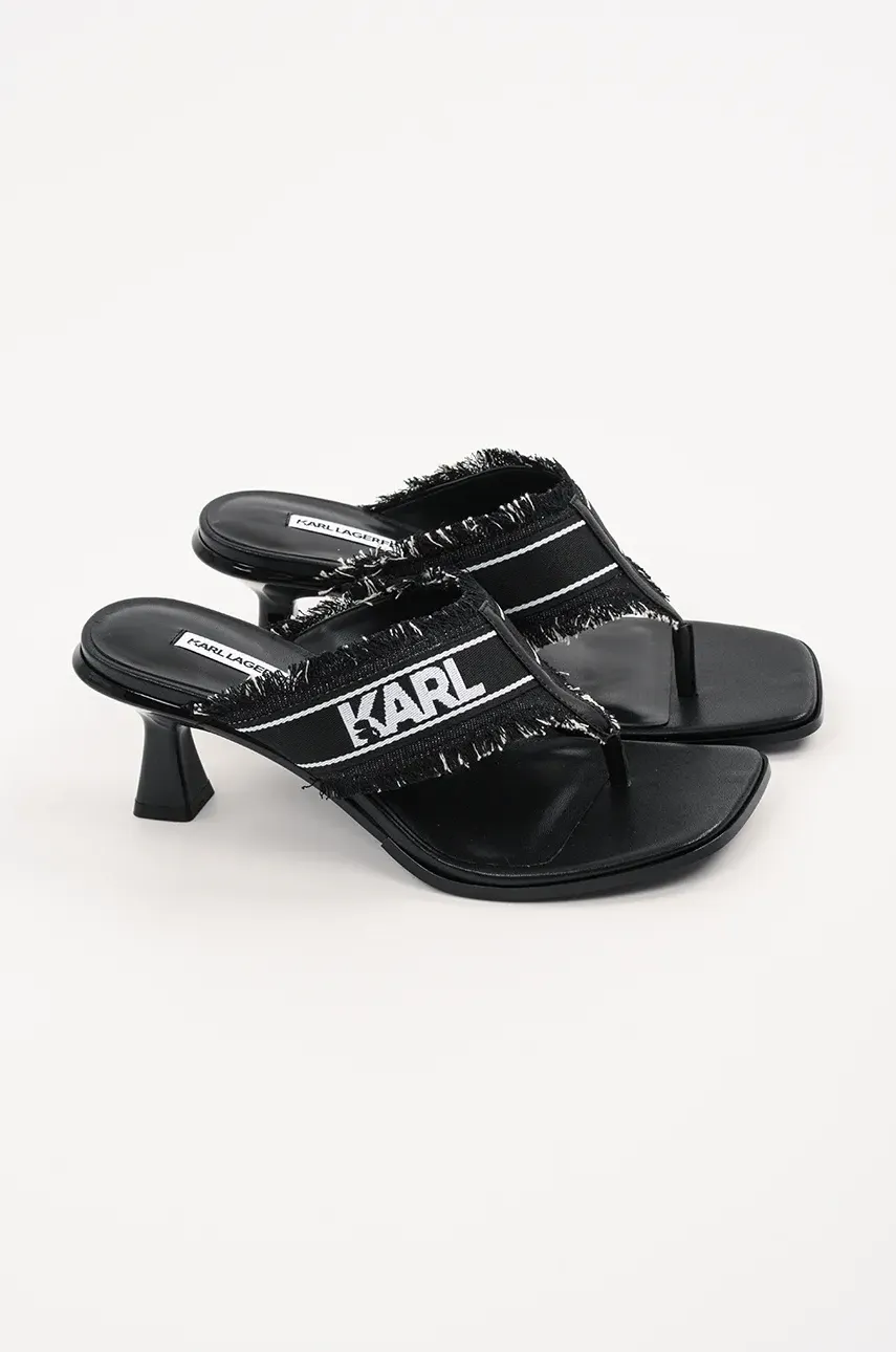 Шлепанцы Karl Lagerfeld PANACHE II женские цвет чёрный каблук кирпичик KL30104 Шлепанцы Karl Lagerfeld PANACHE II женские цвет чёрный каблук кирпичик KL30104