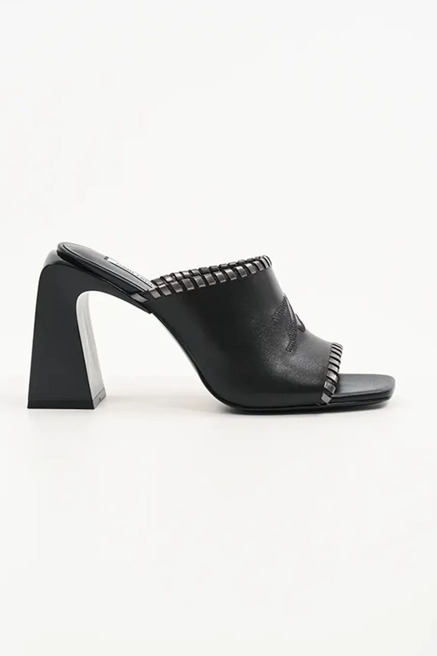 Karl Lagerfeld slapi de piele ASTRA NOVA femei, culoarea negru, cu toc drept, KL33172