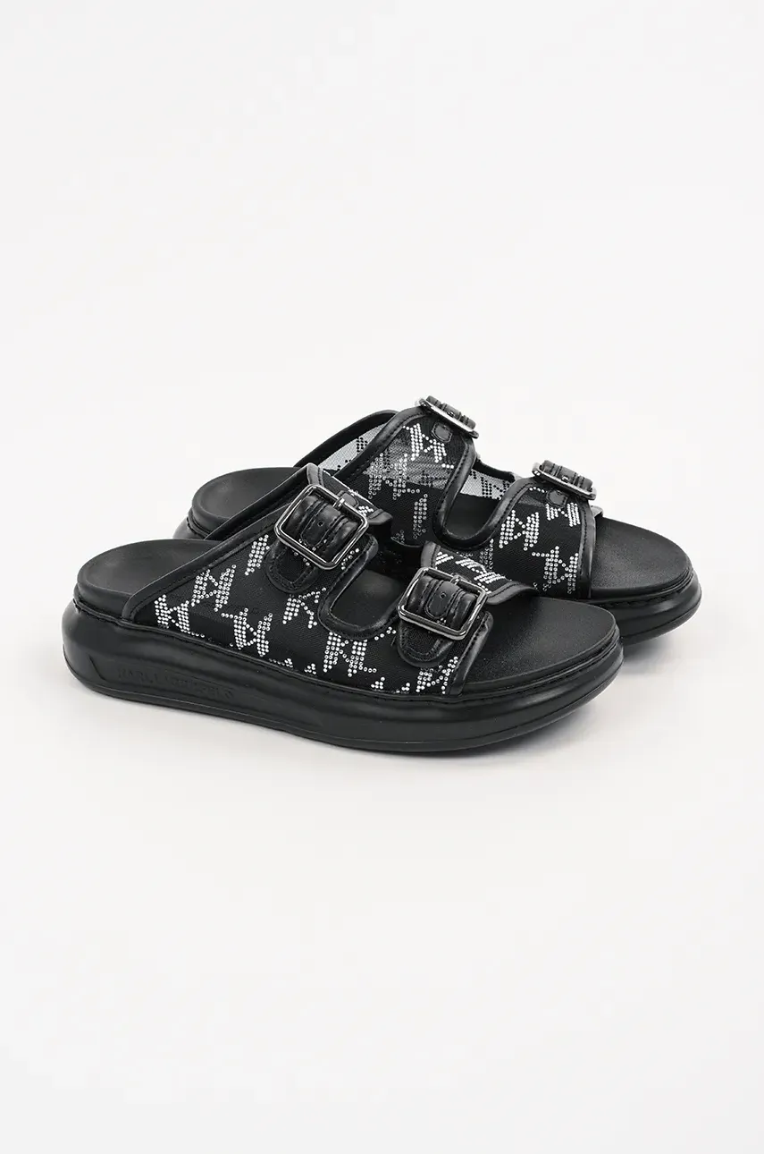 Шлепанцы Karl Lagerfeld KAPRI SLIDE женские цвет чёрный на платформе KL62505A Шлепанцы Karl Lagerfeld KAPRI SLIDE женские цвет чёрный на платформе KL62505A