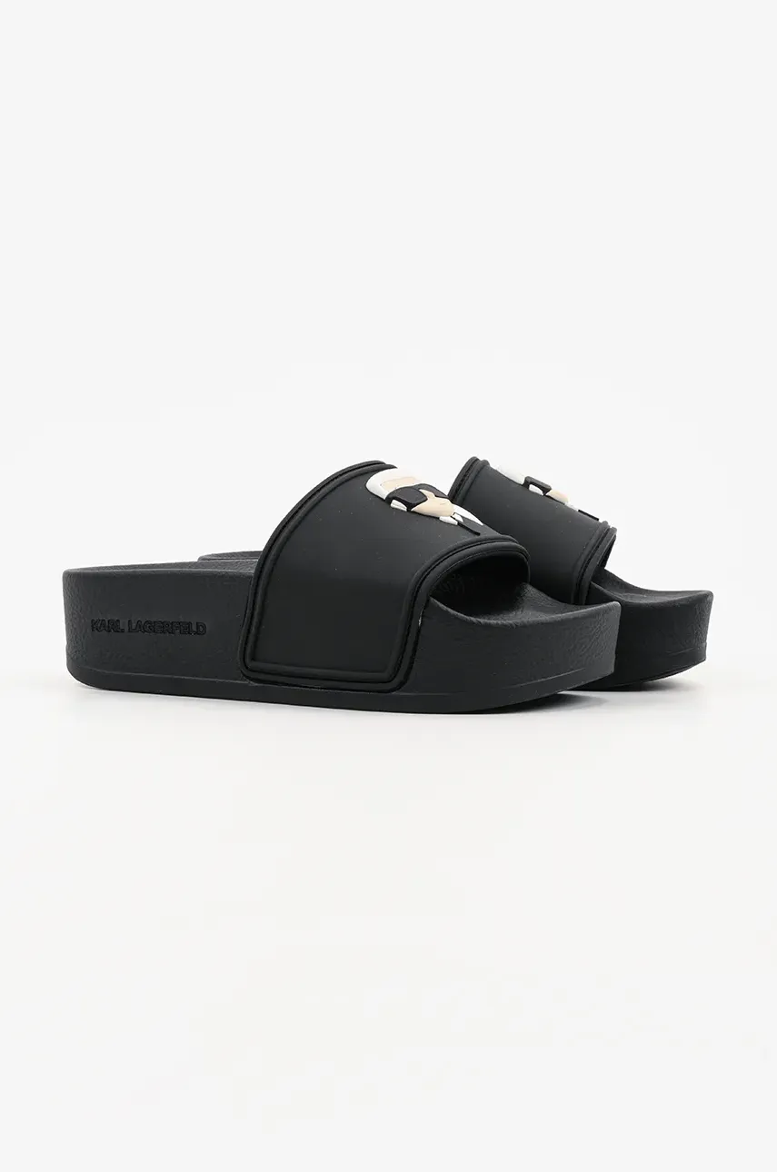 Шлепанцы Karl Lagerfeld KONDO MAXI женские цвет чёрный на платформе KL80805A Шлепанцы Karl Lagerfeld KONDO MAXI женские цвет чёрный на платформе KL80805A