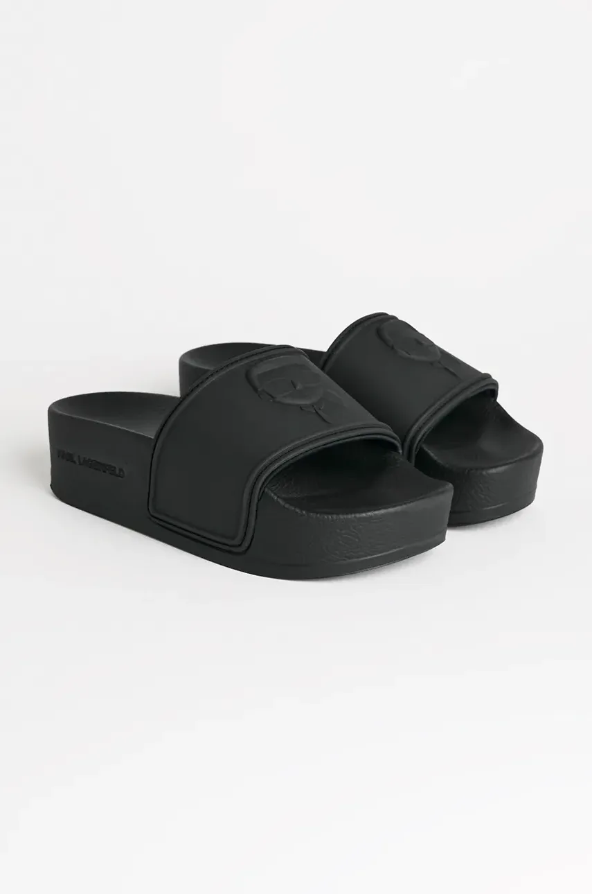 Шлепанцы Karl Lagerfeld KONDO MAXI женские цвет чёрный на платформе KL80819M Шлепанцы Karl Lagerfeld KONDO MAXI женские цвет чёрный на платформе KL80819M