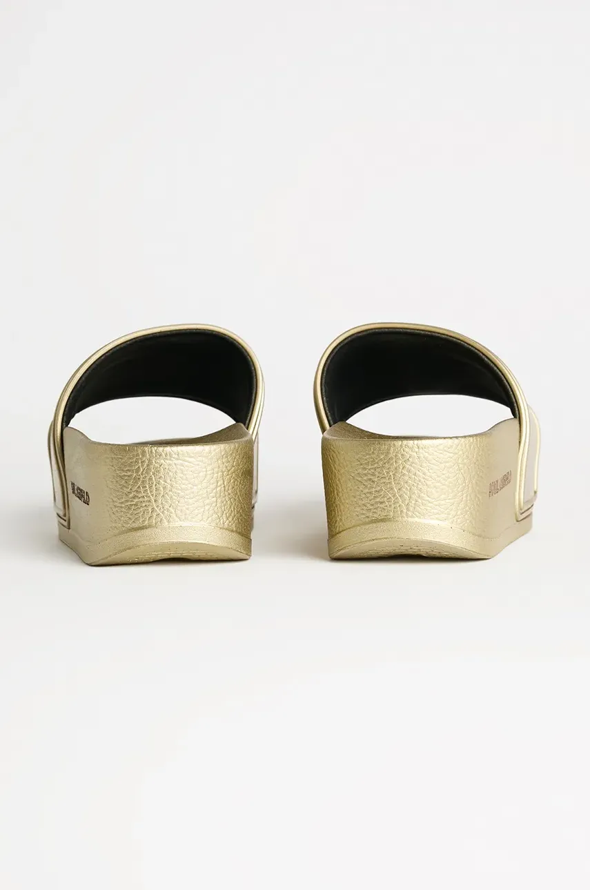 Karl Lagerfeld papucs KONDO MAXI sárga, női, platformos, KL80819M termék 2. képe