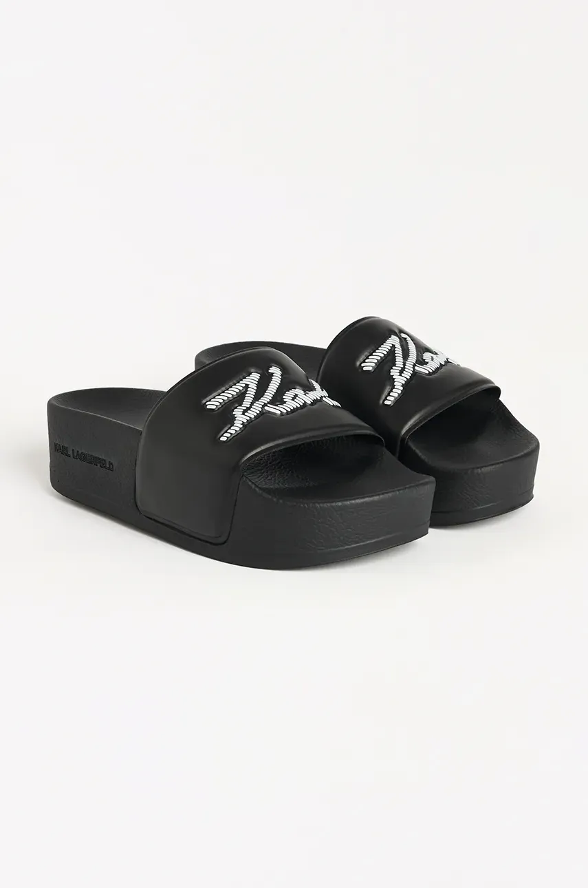 Шлепанцы Karl Lagerfeld KONDO MAXI женские цвет чёрный на платформе KL80872 Шлепанцы Karl Lagerfeld KONDO MAXI женские цвет чёрный на платформе KL80872