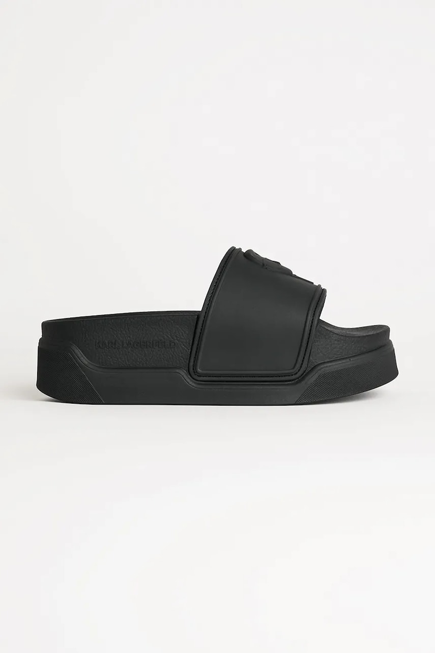 Karl Lagerfeld papuci KONDOMINIUM femei, culoarea negru, cu platforma, KL88819