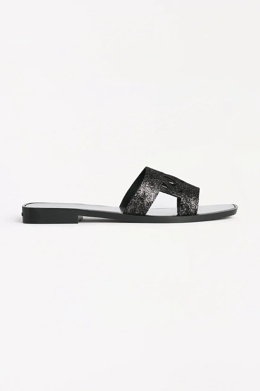 Karl Lagerfeld papuci din piele SKOOT II femei, culoarea negru, KL80402 Karl Lagerfeld papuci din piele SKOOT II femei, culoarea negru, KL80402