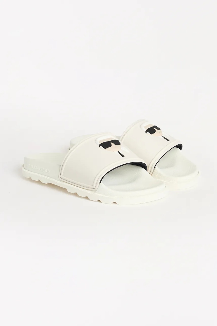 Шлепанцы Karl Lagerfeld KONDO TRED женские цвет белый каблук кирпичик KL80970N