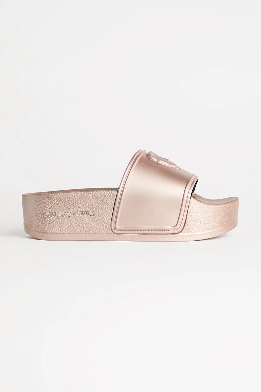 Karl Lagerfeld papuci KONDO MAXI femei, culoarea roz, cu platforma, KL80819M Karl Lagerfeld papuci KONDO MAXI femei, culoarea roz, cu platforma, KL80819M