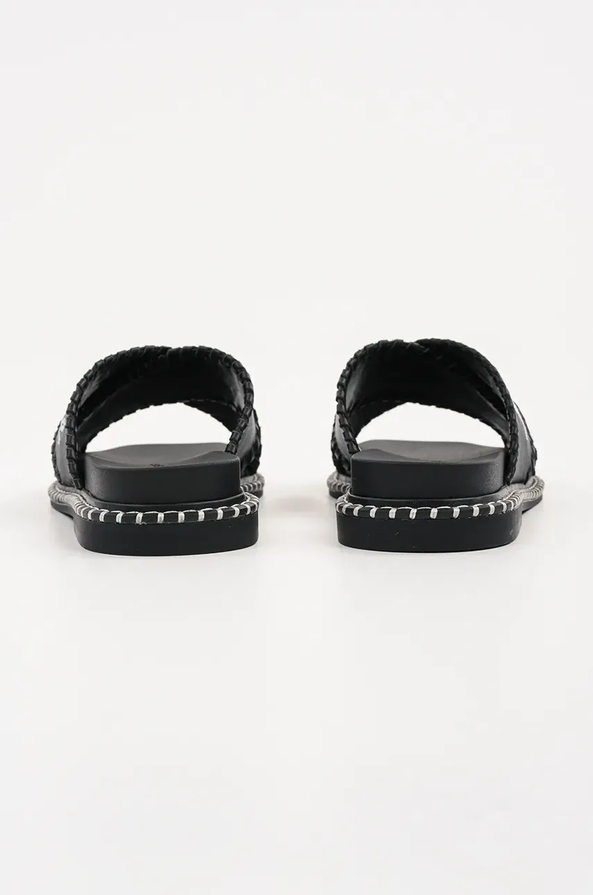 Karl Lagerfeld bőr papucs KLEO fekete, női, KL81372 termék 2. képe