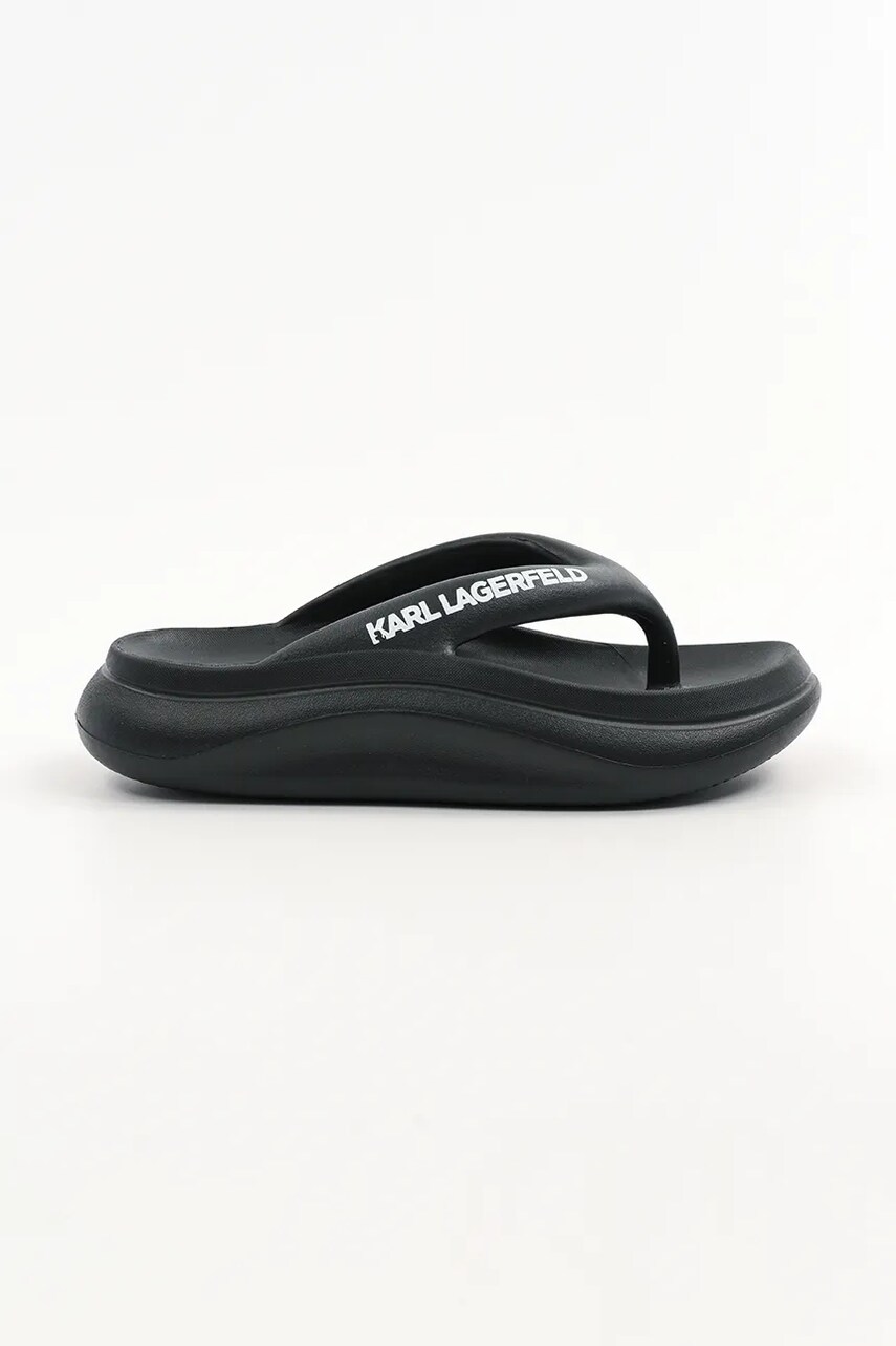 Karl Lagerfeld slapi SKOONA II femei, culoarea negru, cu platforma, KL85025