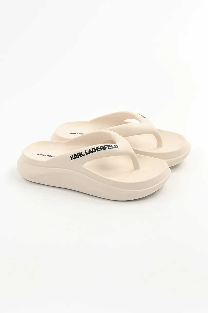 Вьетнамки Karl Lagerfeld SKOONA II женские цвет бежевый на платформе KL85025 Вьетнамки Karl Lagerfeld SKOONA II женские цвет бежевый на платформе KL85025