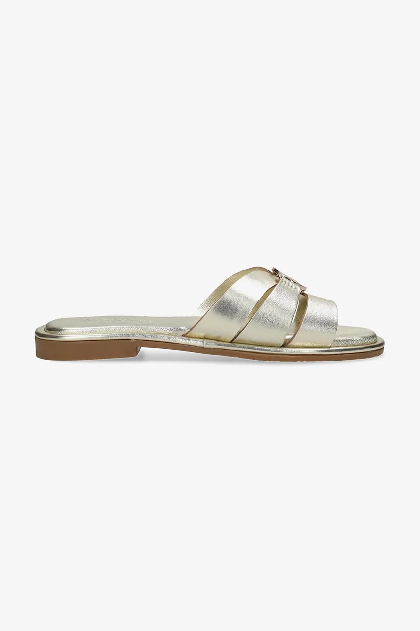 Mexx slapi de piele RAMA PARROT femei, culoarea auriu, MI001606351W