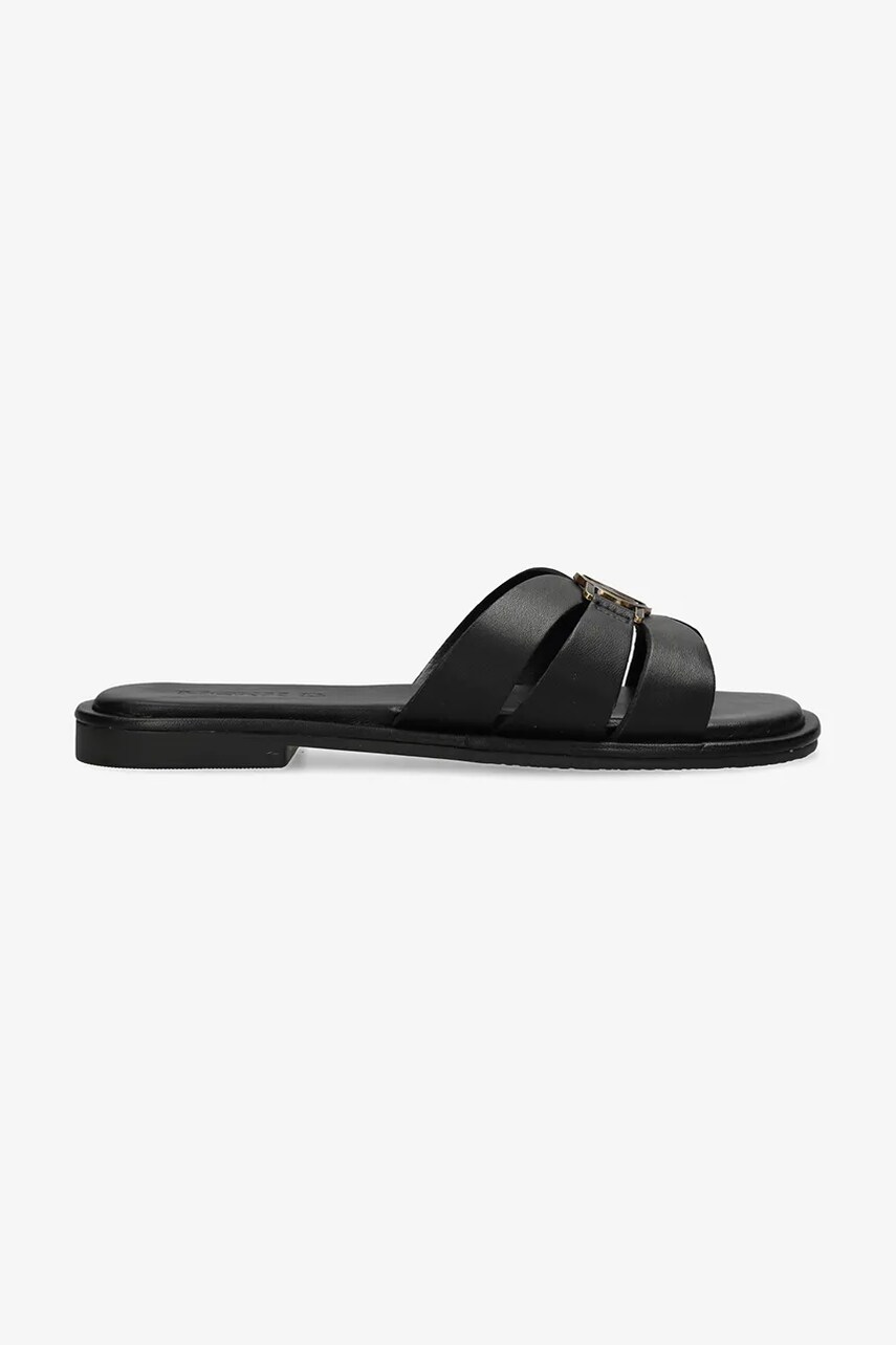 Mexx slapi de piele RAMA PARROT femei, culoarea negru, MI001606351W-01