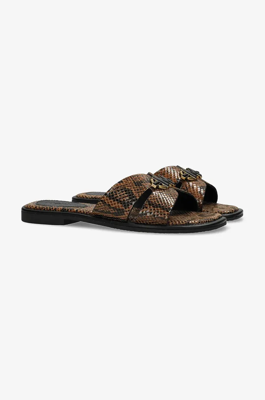 Кожаные шлепанцы Mexx RAISSA PARROT женские цвет коричневый MI001606251W Кожаные шлепанцы Mexx RAISSA PARROT женские цвет коричневый MI001606251W