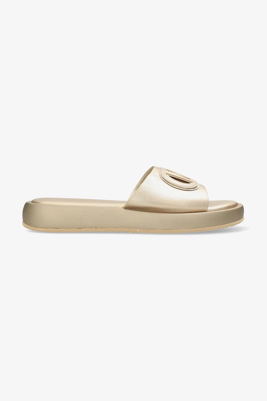 Mexx papuci ROSA PACHA femei, culoarea auriu, cu platforma, MI001603251W Mexx papuci ROSA PACHA femei, culoarea auriu, cu platforma, MI001603251W