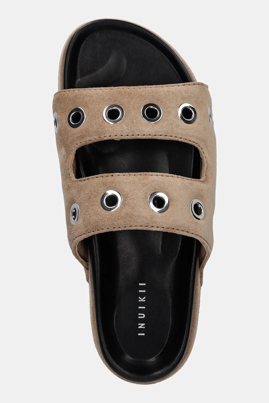 Παντόφλες σουέτ Inuikii Suede Studs γυναικείες, χρώμα: καφέ, 1004.005.0151.163 / 70103-153 φωτογραφία