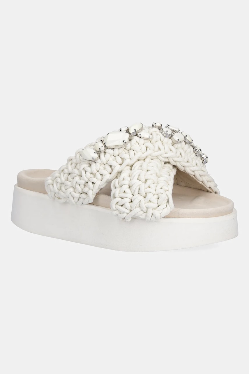 Inuikii papuci Woven Stones Platform femei, culoarea alb, cu platforma, 1004.005.0041.108 / 70103-106 Inuikii papuci Woven Stones Platform femei, culoarea alb, cu platforma, 1004.005.0041.108 / 70103-106