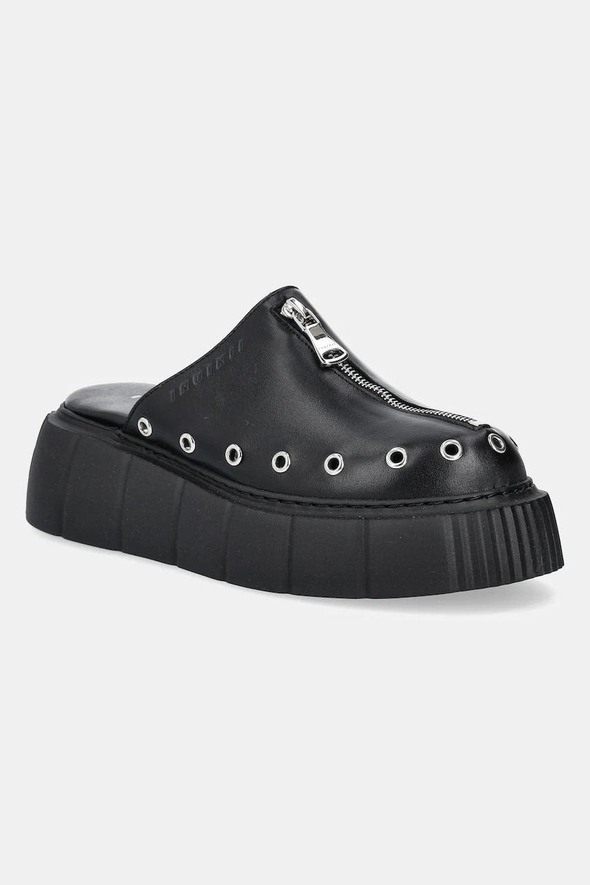 Inuikii slapi de piele Matilda Mule femei, culoarea negru, cu platforma, 1001.017.0011.000 / 30102-070 Inuikii slapi de piele Matilda Mule femei, culoarea negru, cu platforma, 1001.017.0011.000 / 30102-070
