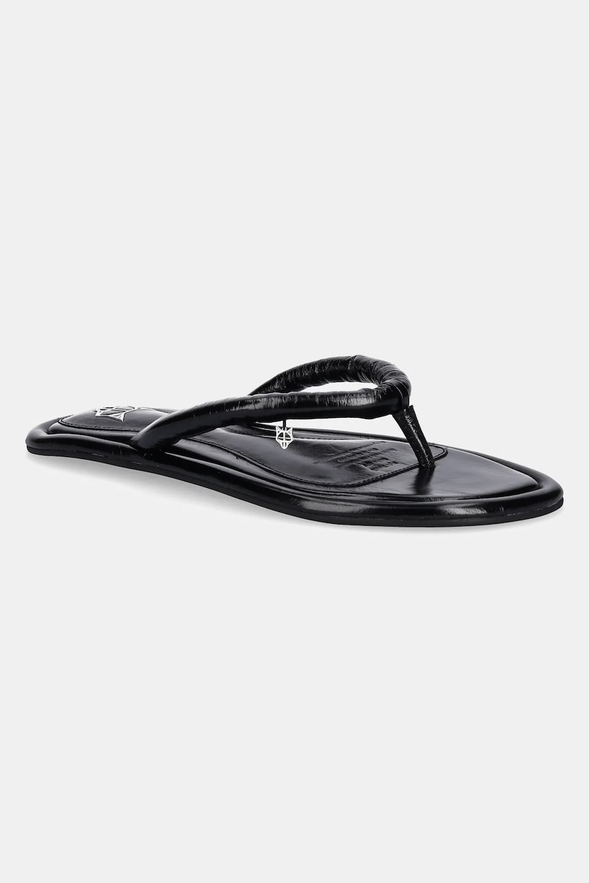 Naked Wolfe slapi de piele Grenada femei, culoarea negru, cu toc plat, Grenada Black Leather Naked Wolfe slapi de piele Grenada femei, culoarea negru, cu toc plat, Grenada Black Leather