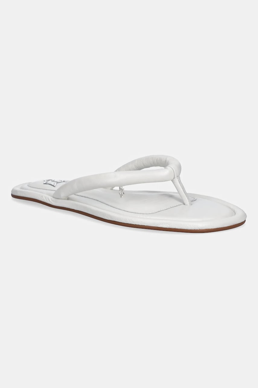 Naked Wolfe slapi de piele Grenada femei, culoarea alb, cu toc plat, Grenada White Leather Naked Wolfe slapi de piele Grenada femei, culoarea alb, cu toc plat, Grenada White Leather