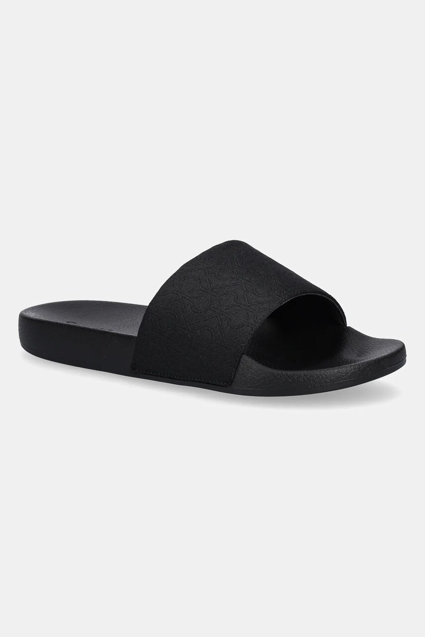 Levně Pantofle Calvin Klein POOL SLIDE - JACQ dámské, černá barva, HW0HW02420