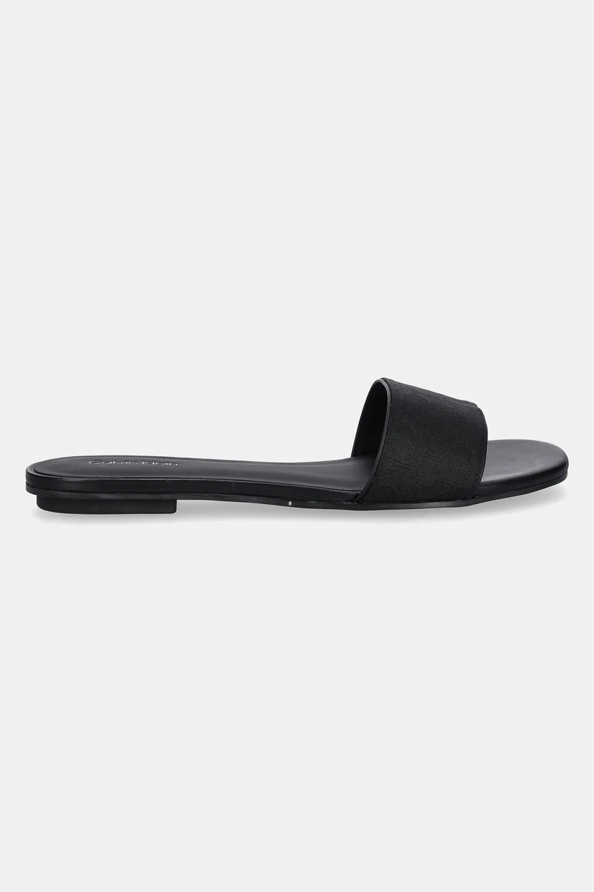 Шлепанцы Calvin Klein FLAT SLIDE - JACQ цвет чёрный HW0HW02388