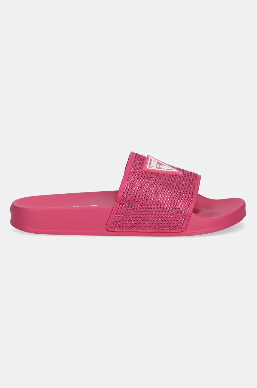 Шлепанцы Guess BEACH SLIPPERS STRASS женские цвет розовый E4GZ25 BB00F Шлепанцы Guess BEACH SLIPPERS STRASS женские цвет розовый E4GZ25 BB00F