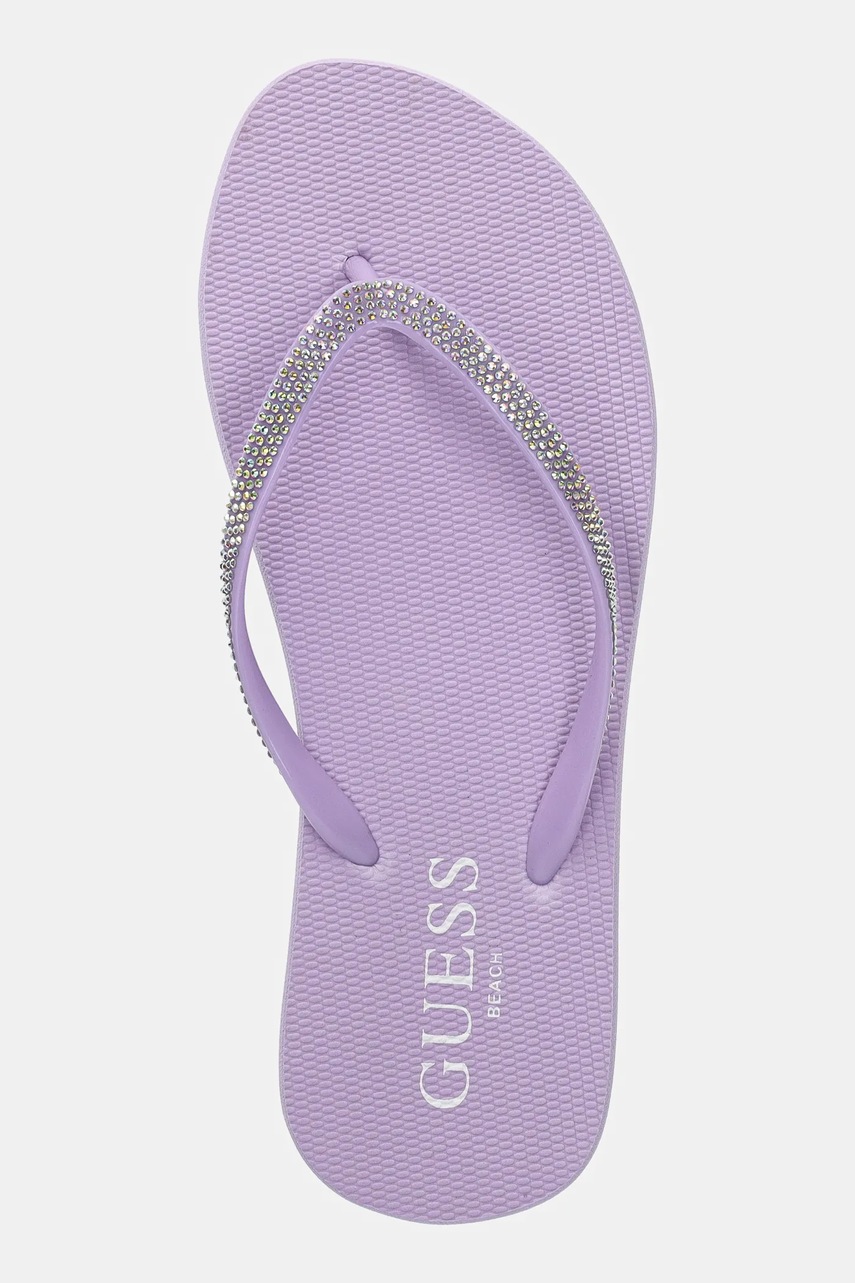 Σαγιονάρες Guess FLIP FLOP RHINESTONE χρώμα: μοβ, E5GZ05 BB00F φωτογραφία