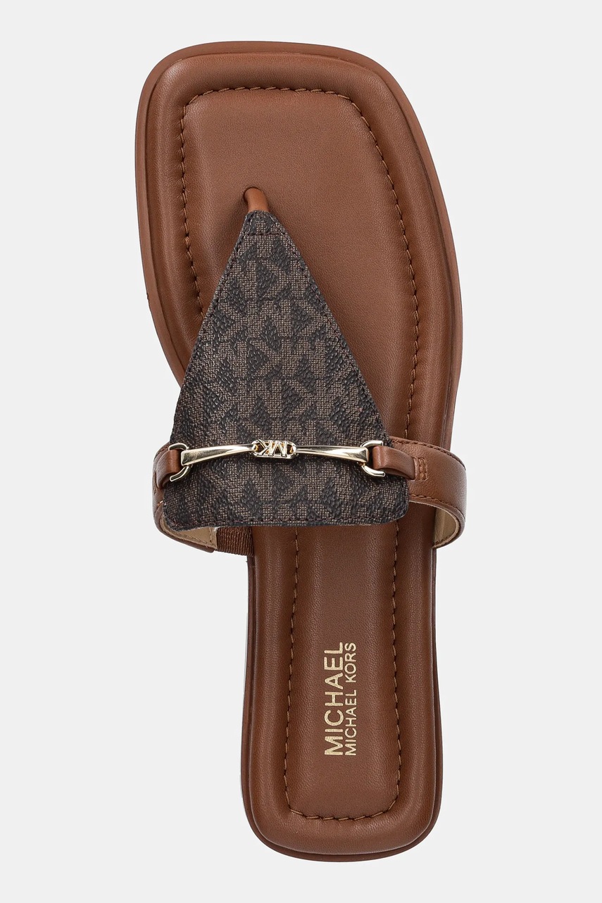 Σαγιονάρες MICHAEL Michael Kors Lena χρώμα: καφέ, 40R5LEFS2B.227 φωτογραφία