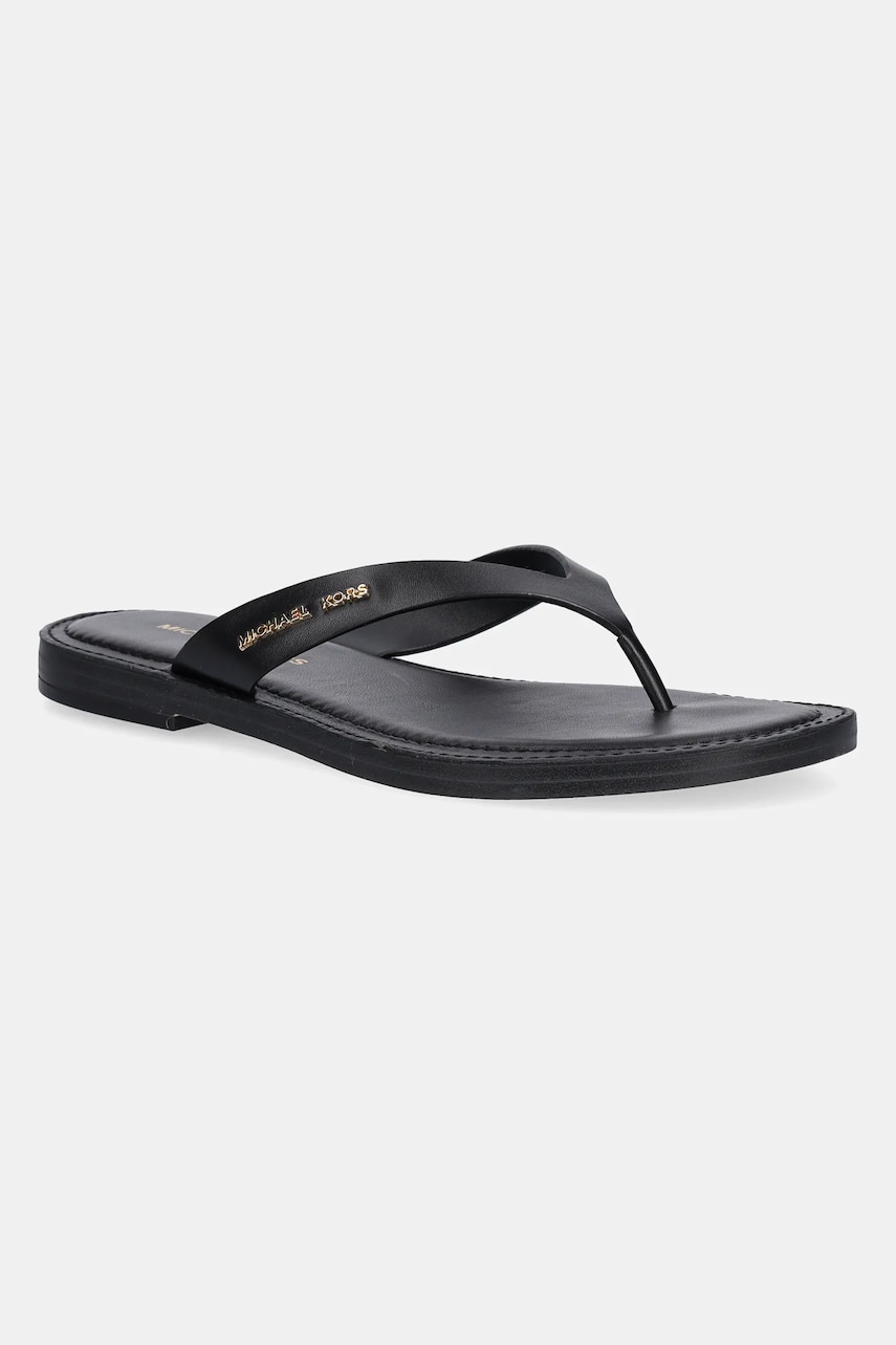 MICHAEL Michael Kors slapi de piele Koko femei, culoarea negru, cu toc plat, 40S5KOFA1L.001