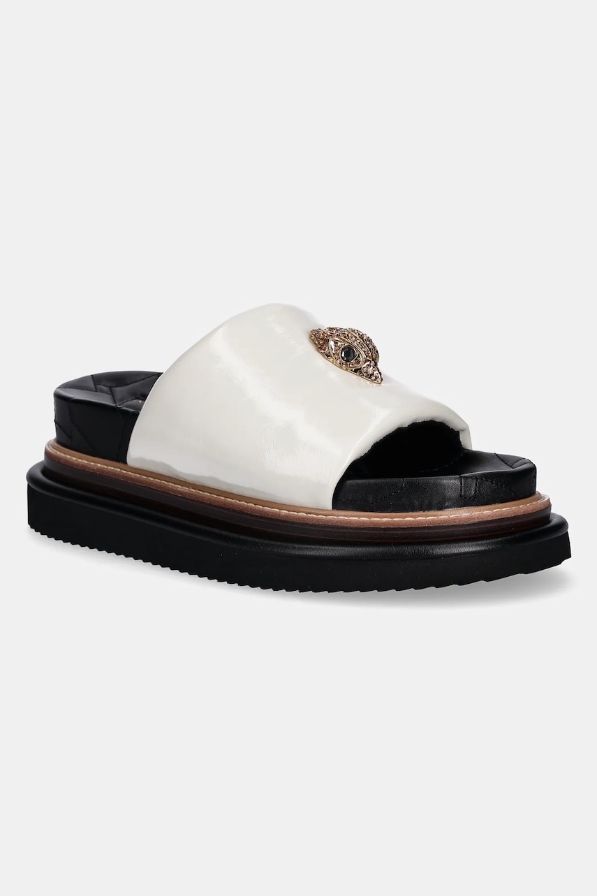 Kurt Geiger London slapi de piele Orson Puff femei, culoarea bej, cu platforma, 4354241309 Kurt Geiger London slapi de piele Orson Puff femei, culoarea bej, cu platforma, 4354241309