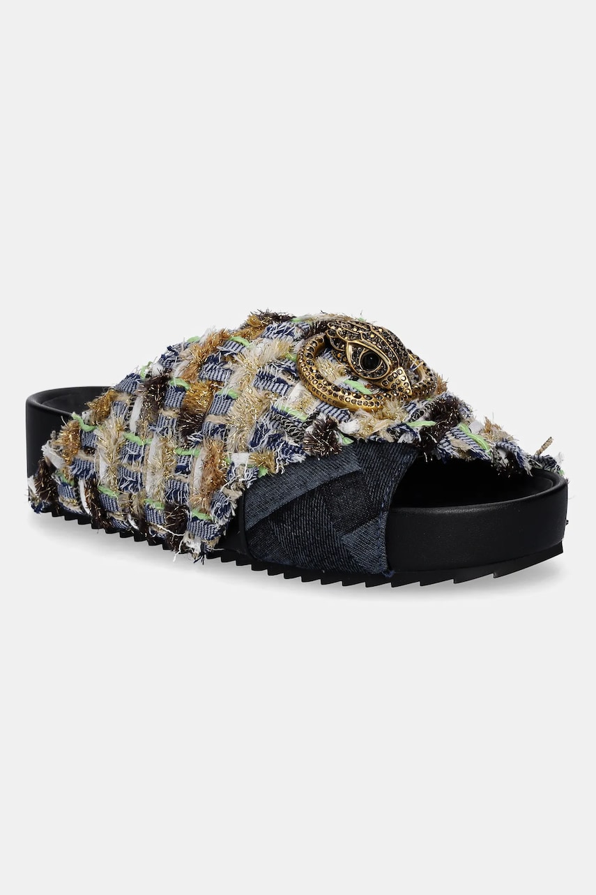 Kurt Geiger London papuci Chelsea Cross Strap femei, culoarea albastru marin, cu platforma, 3973189609 Kurt Geiger London papuci Chelsea Cross Strap femei, culoarea albastru marin, cu platforma, 3973189609